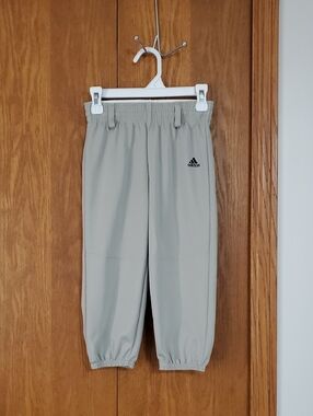 adidas Kids Light Gray Baseball Pants